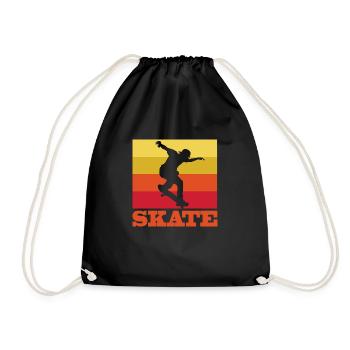 Skateboarder Skateboard Skater - Drawstring Bag - black - Front