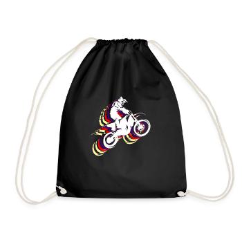 motocross dirtbike motorcycle motorsport - Drawstring Bag - black - Front