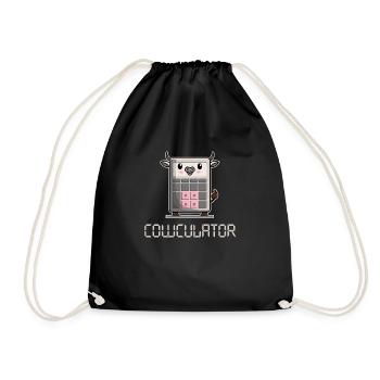 cowculator version II - Drawstring Bag - black - Front