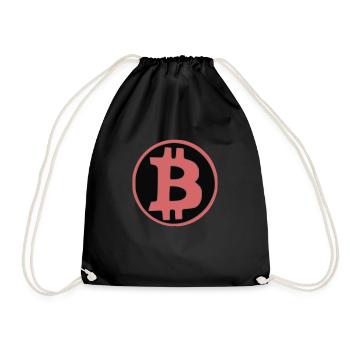 Bitcoin Crypto Currency Virtual Life Vector 3 - Drawstring Bag - black - Front