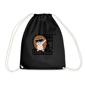 1er anniversaire dabbing hérisson - Sac de sport léger - noir - Devant
