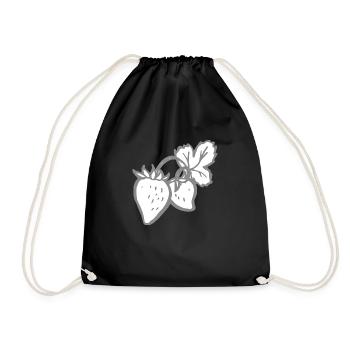 Strawberries Fruits Funny gift idea Fruit growing - Drawstring Bag - black - Front