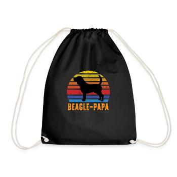 Dogs Papa Beagle - Drawstring Bag - black - Front