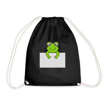 Present text Comic Frog - Drawstring Bag - black - Front
