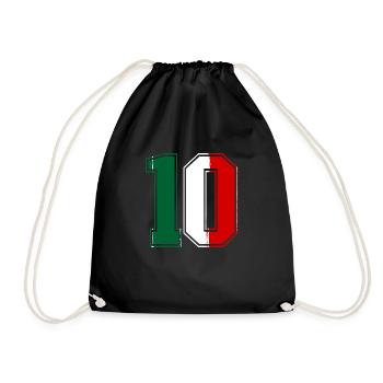 10 Italy Flag - Drawstring Bag - black - Front