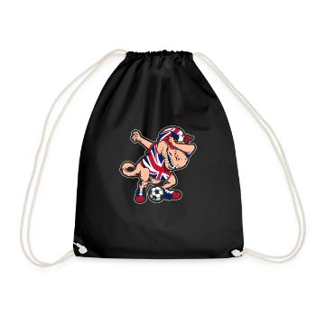 Fußballfan Tyrannosaurus T Rex Fußball England - Turnbeutel - Schwarz - Vorne