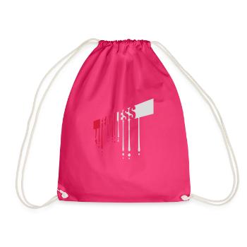 fearless Text Quote Design - Drawstring Bag - fuchsia - Front