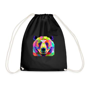 Ours hallucinatoire aux couleurs polygonales - Sac de sport léger - noir - Devant