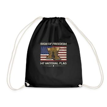 Amérique Signe de liberté Mon vétéran du drapeau national - Sac de sport léger - noir - Devant