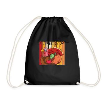 give thanks - Funny Turkey - Sac de sport léger - noir - Devant