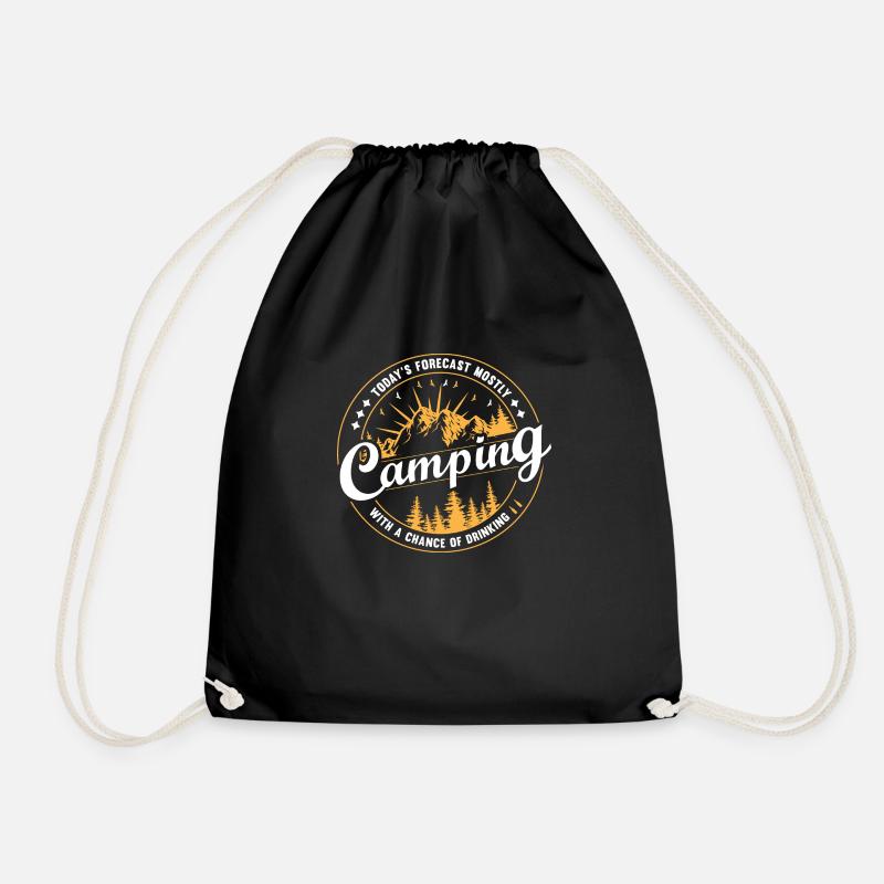 Camping - Drawstring Bag - black