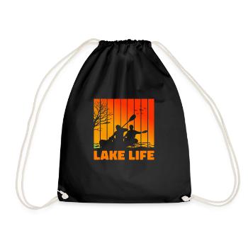 Lake Life Graphic Kayaking Kayak Canoe Rowing Rowe - Turnbeutel - Schwarz - Vorne