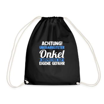 Patenonkel Pate Onkel - Turnbeutel - Schwarz - Vorne