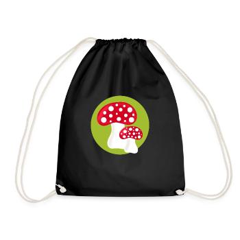 Toadstool, mushroom in the woods gift - Drawstring Bag - black - Front