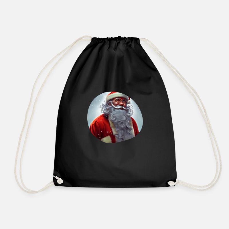 Santa Claus - Drawstring Bag - black