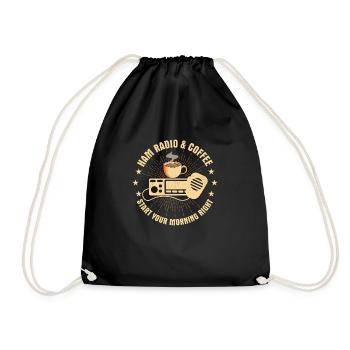 Ham radio & coffee - start your morning right Opera - Drawstring Bag - black - Front