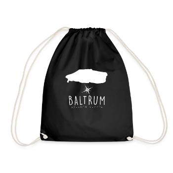 Baltrum Herzschlag Nordsee Geschenk - Turnbeutel - Schwarz - Vorne