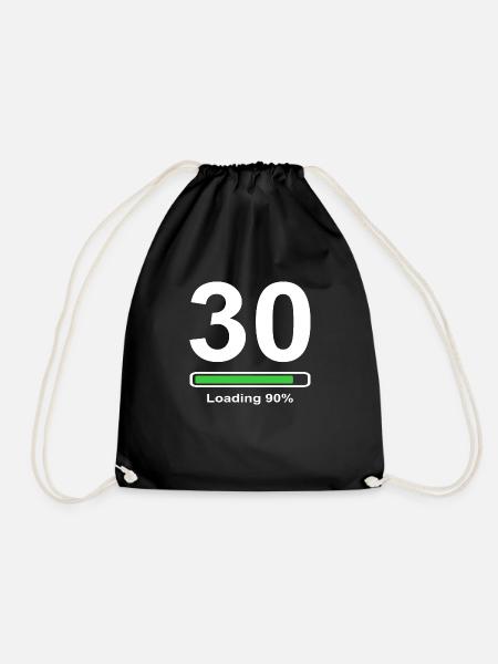 30th Birthday Gift - Drawstring Bag - black