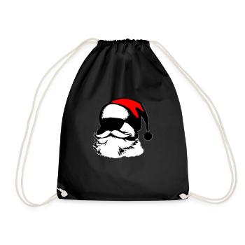 Christmas Hat Santa Claus Christmas Vector - Drawstring Bag - black - Front