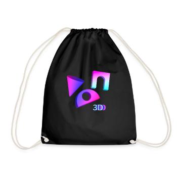 3D - Turnbeutel - Schwarz - Vorne