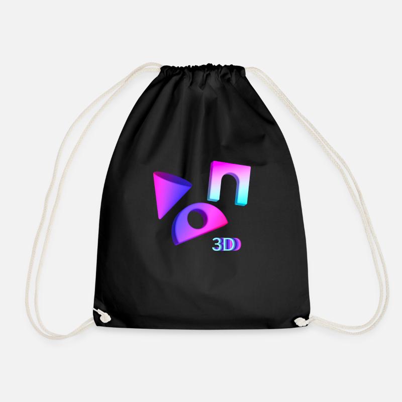 3D - Turnbeutel - Schwarz