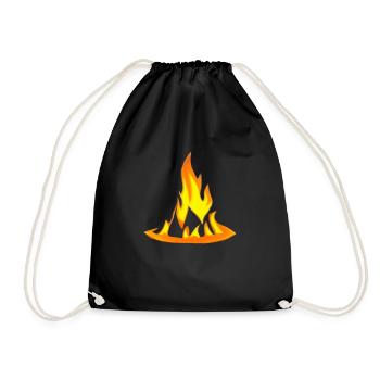 Lagerfeuer Camping Natur Falmmen Feuer Flamme 2 - Turnbeutel - Schwarz - Vorne