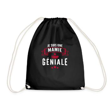 mamie géniale / cadeau humour mamie - Sac de sport léger - noir - Devant