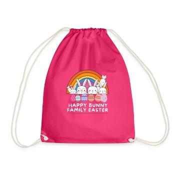 Happy Bunnies Famille Oeufs Arc-en-ciel de Pâques Célébrer - Sac de sport léger - fuchsia - Devant
