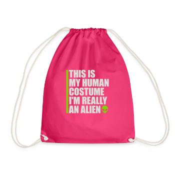 Citation extraterrestre de costume humain - Sac de sport léger - fuchsia - Devant