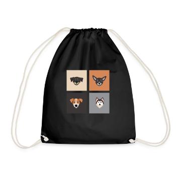 Dog Hund - Drawstring Bag - black - Front
