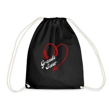 grande sœur cœur - Sac de sport léger - noir - Devant