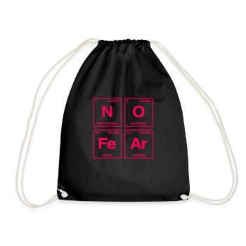 NO FEAR - with elements of the perdiode system - Drawstring Bag - black - Front