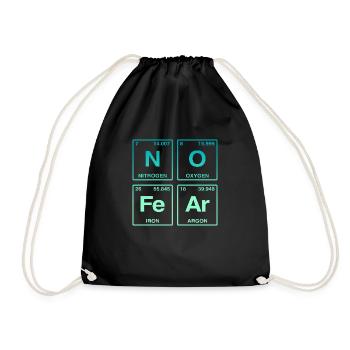 NO FEAR - mit Elementen des Perdiodensystems - Turnbeutel - Schwarz - Vorne