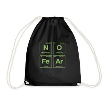 NO FEAR - mit Elementen des Perdiodensystems - Turnbeutel - Schwarz - Vorne
