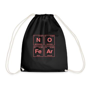 NO FEAR - mit Elementen des Perdiodensystems - Turnbeutel - Schwarz - Vorne