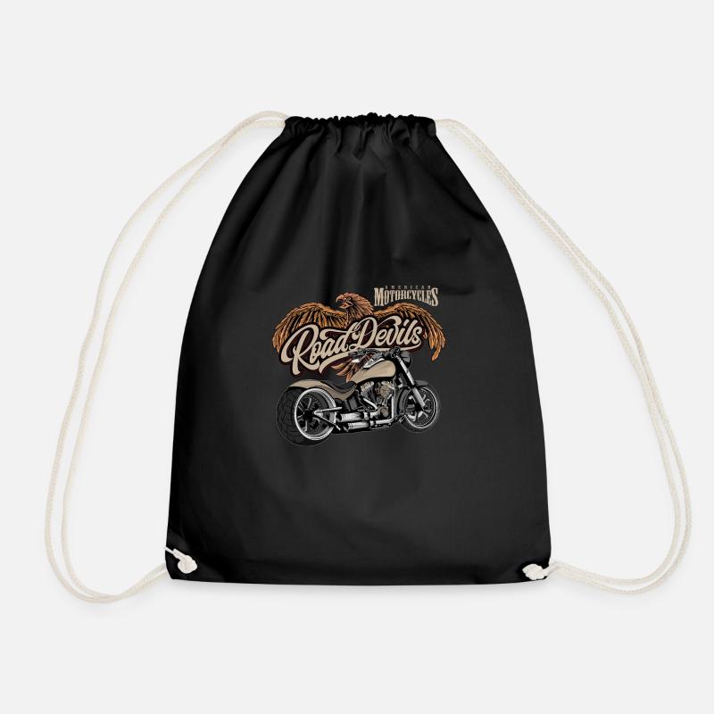 American Motorcycle Vintage Design - Turnbeutel - Schwarz