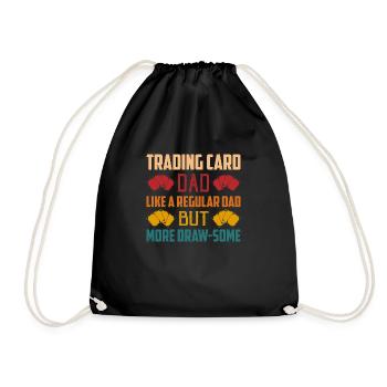 Trading Card Dad Like A Regular Dad Collector TCG - Drawstring Bag - black - Front