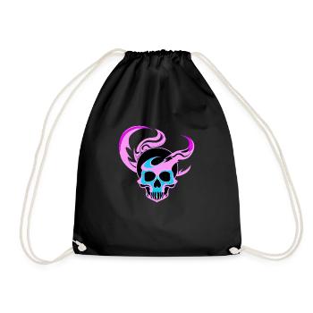 Feu Crâne Fumée Rose Squelette Flammes 5 - Sac de sport léger - noir - Devant