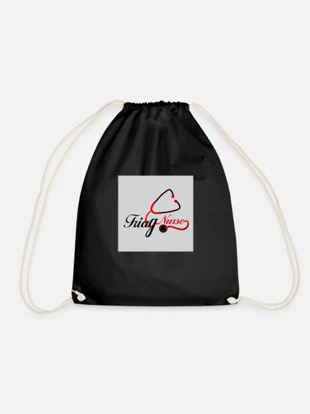 Nurse T shirt design - Drawstring Bag - black