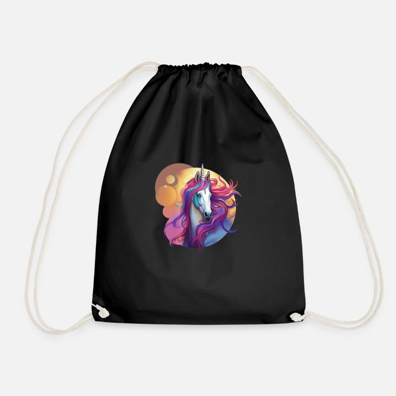 Unicorn - Drawstring Bag - black