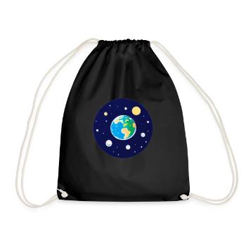 Mignon dessin animé représentation de la planète Terre 4 - Sac de sport léger - noir - Devant