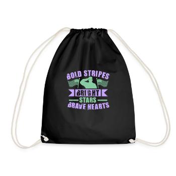 BOLD STRIPES BRIGHT STARS BRAVE HEARTS - Drawstring Bag - black - Front