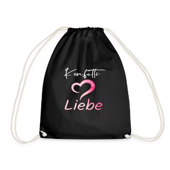 Konfetti im liebe - Turnbeutel - Schwarz - Vorne