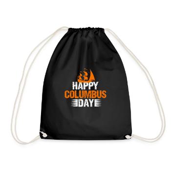 COLUMBUS DAY HAPPY - Drawstring Bag - black - Front