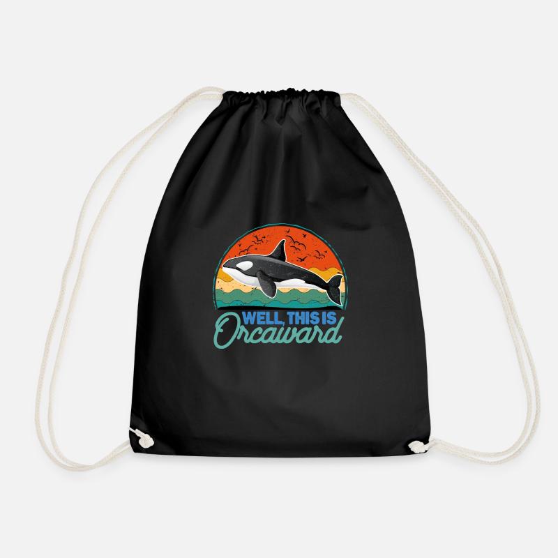Nun, das ist Orcaward Funny Orca Retro Whale Lover - Turnbeutel - Schwarz