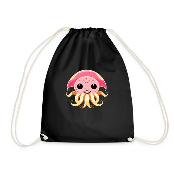 bébé pieuvre - Sac de sport léger - noir - Devant