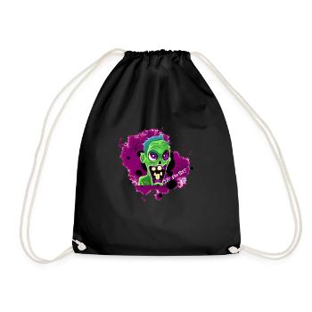 Un mignon zombie violet Bob - Sac de sport léger - noir - Devant