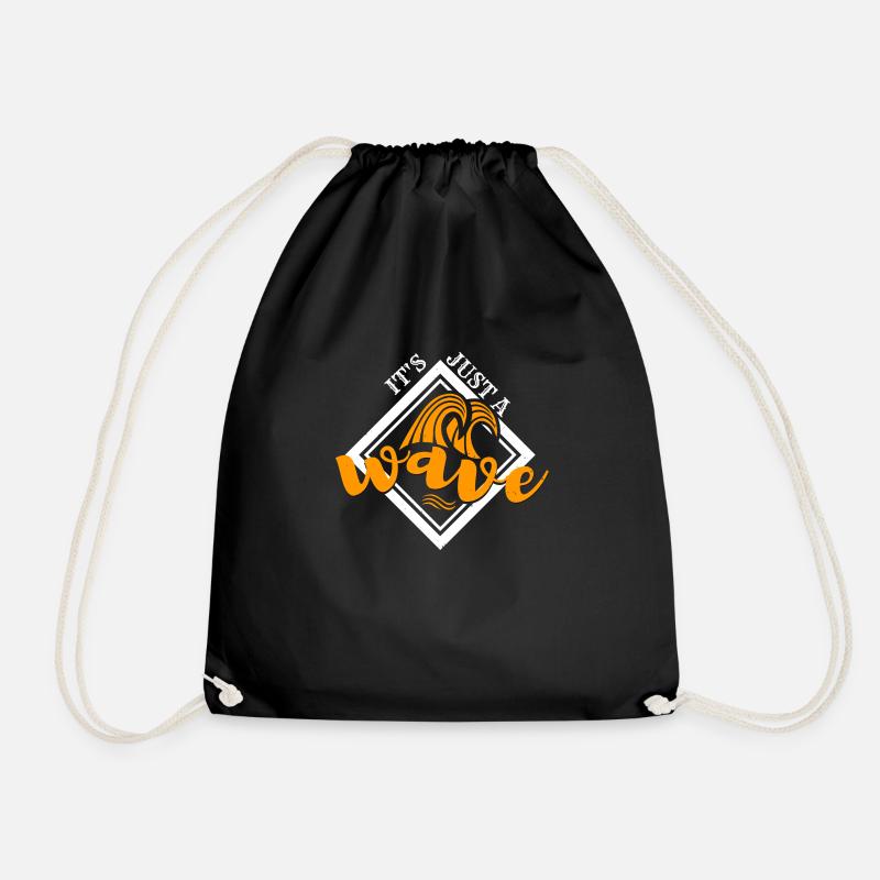 IT'S JUST A WAVE - Drawstring Bag - black