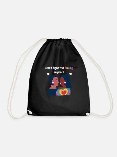 I can't fight this feeling anymore. LGBTQ+ Design. - Drawstring Bag - black