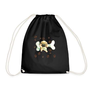 Little dog - Drawstring Bag - black - Front
